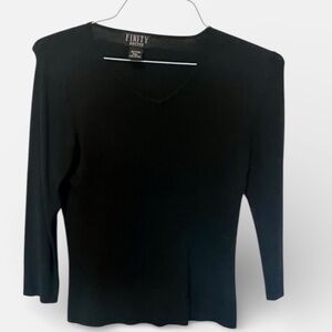 Finity Classic Black V-Neck Top